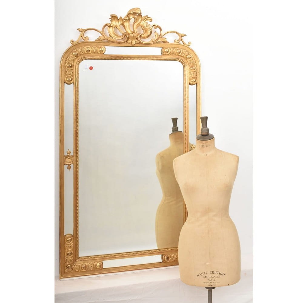 SPCP210 3 antiques gold leaf mirror louis philippe